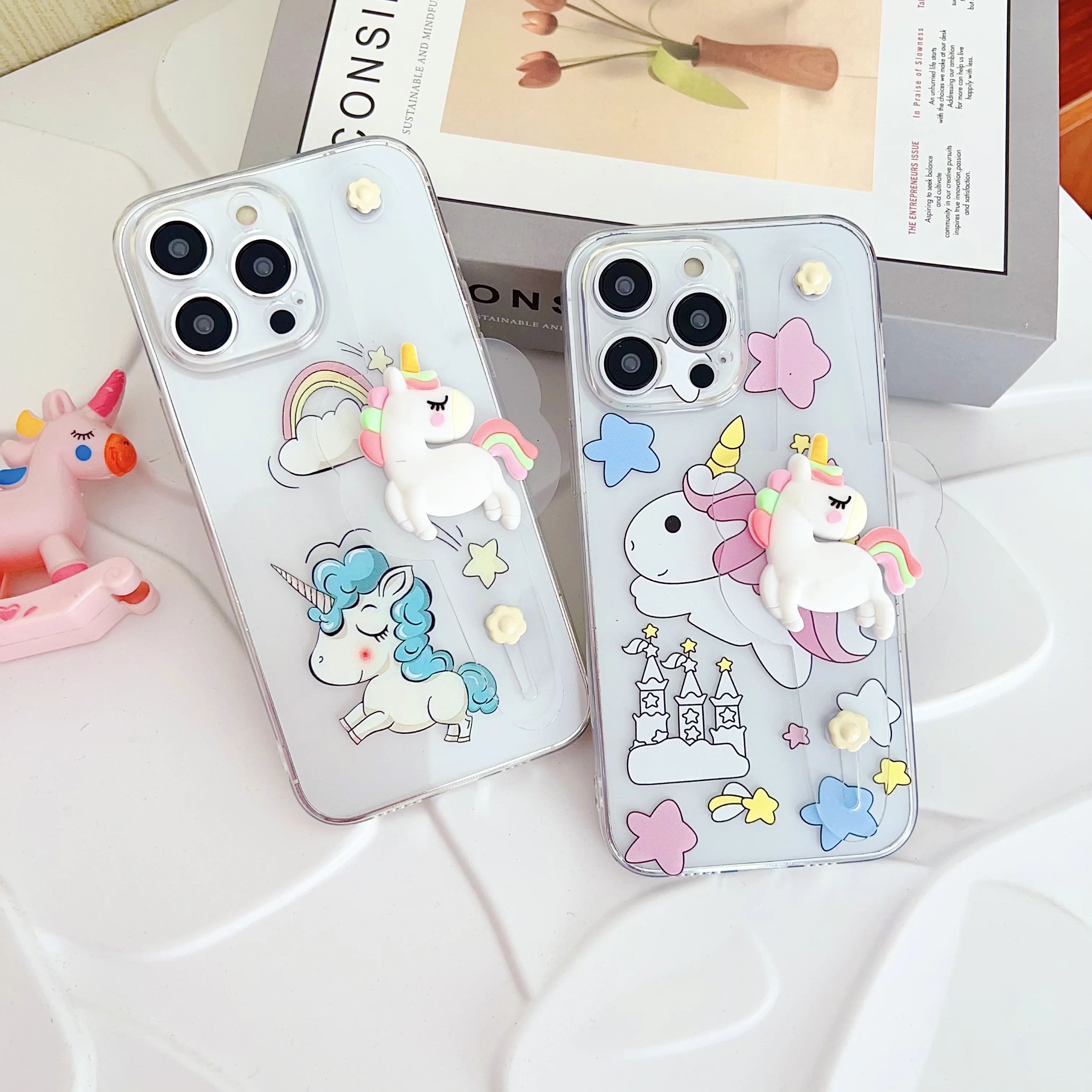 Para Samsung Galaxy A07 A17 A57 A37 A06 A16 A26 A56 A04E A05 A15 A05s A25 A35 A55 Castillo Unicornio funda correa de muñeca - imagen 3
