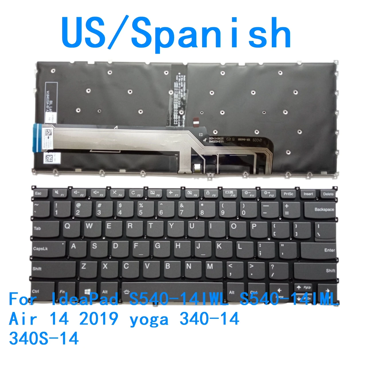 Nuevo teclado retroiluminado en idioma español de EE. UU. para Lenovo IdeaPad S540-14IWL S540-14IML Air 14 2019 yoga 340-14 340S-14