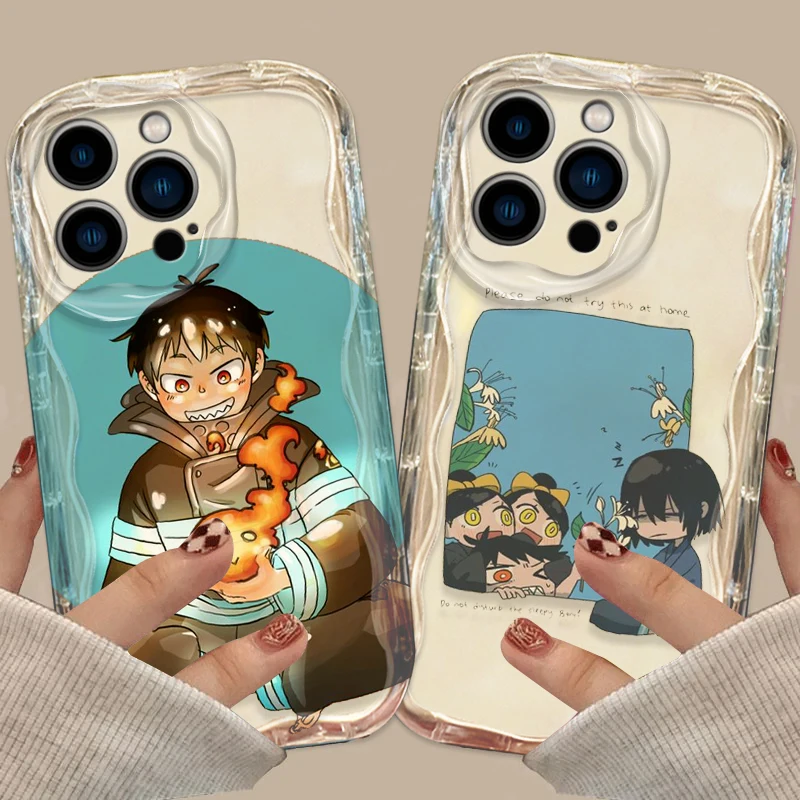 Funda de Anime Fire Force para Apple iPhone, 15, 14, 13, 12, 11 Pro, X, XR, XS, Max Plus, 8, 7 Plus, SE Wave - imagen 2