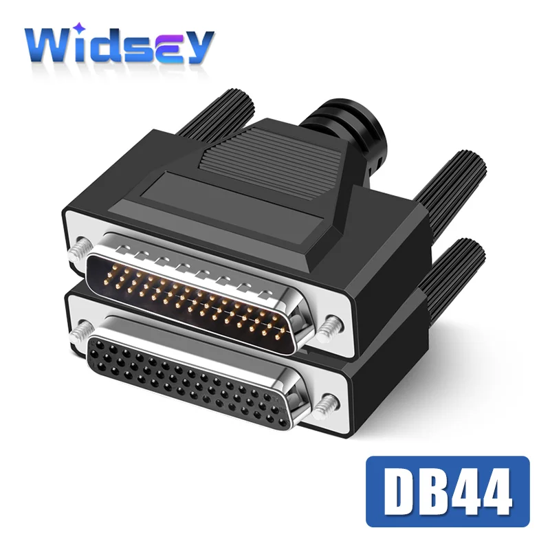 Conector de servidor de soldadura DB44, conector de cable de 3 filas, terminales de cabeza macho hembra, aguja sólida, enchufe chapado en oro Industrial de 44 pines