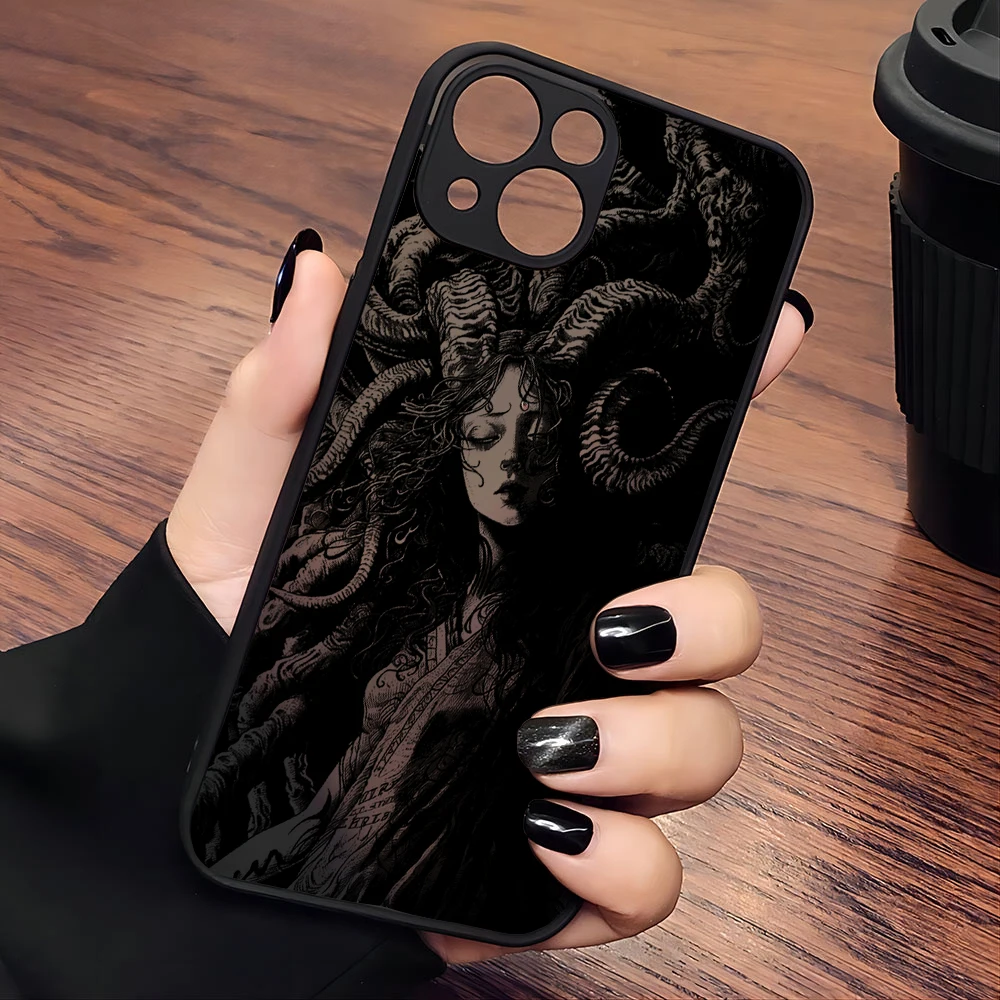 Funda artística de ángeles y demonios negros para Samsung A73 A72 A71 A53 A52 A51 A42 A33 A32 A31 A30 A23 A22 4G 5G, Capa transparente mate - imagen 3