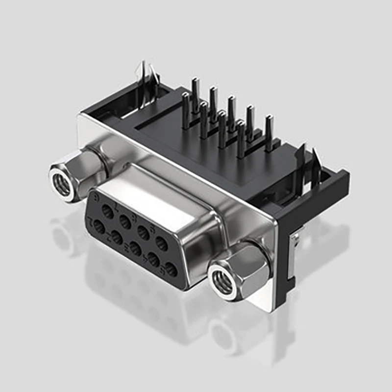1 Uds DR9 pin curvo hembra/macho cabeza horizontal enchufe DR-9S aguja doblada de 90 grados/puerto serie asiento hembra RS232 DB9 - imagen 3
