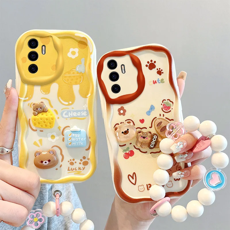 Funda de teléfono con cadena de rana Sanrio en 3D para Samsung Galaxy A53, A73, A33, A13, A22, A32, A52, A52S, A72, A31, A51, A71, funda de silicona suave - imagen 3