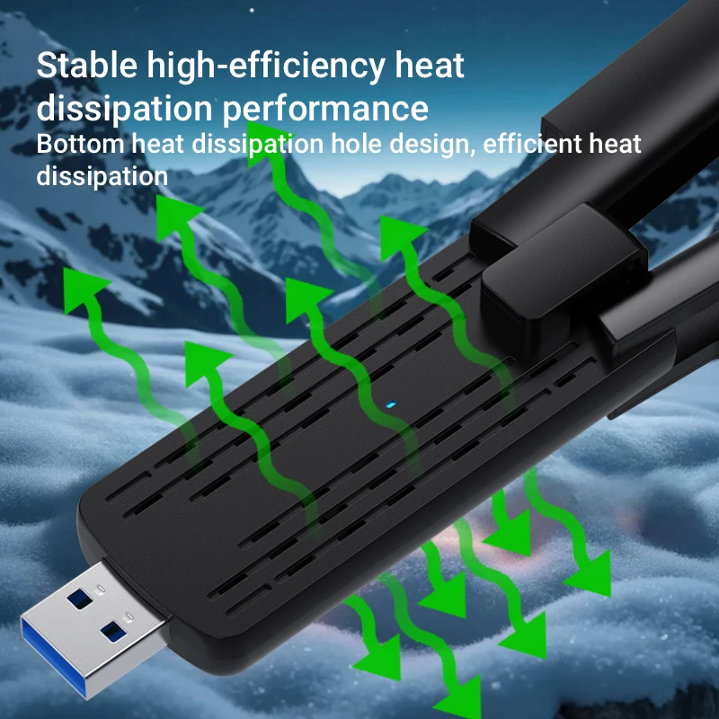 Adaptador USB WiFi6 de 900Mbps, adaptador inalámbrico Bluetooth 5,4, Dongle Wi-Fi de 2,4G y 5Ghz, receptor inalámbrico USB 3,0 de 4 antenas para WIN10/11 - imagen 2