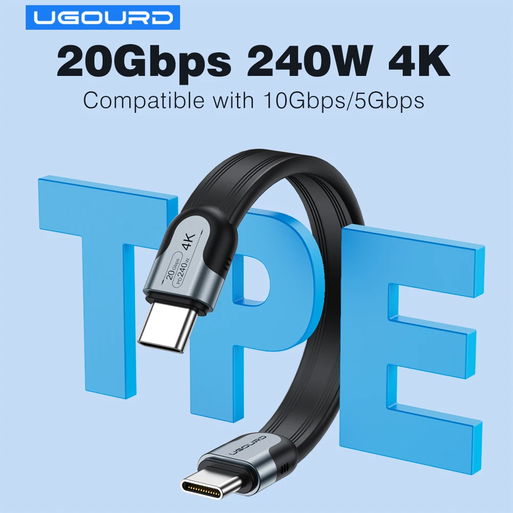 Nuevo Cable de datos USB-C de 20Gbps tipo C a C disco duro externo USB3.2 Gen2 * 2 Cable carga ultrarrápida 240W para tableta SSD USB3.1 - imagen 2