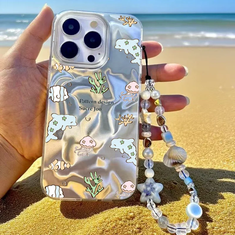 Funda con cadena de playa de concha de coco para VIVO Y39 Y78 Y56 V29 Lite V30E V40 V30 Pro 5G Y17 Y12 Y15 Y22 Y22S V25E 4G Y20 Y20i Y20s Y11 - imagen 4