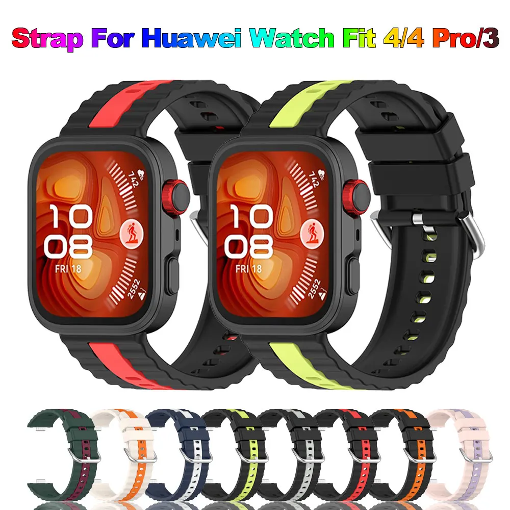 Correa de silicona para Huawei Watch Fit4 Pro Fit 4 3, Correa deportiva de repuesto para Huawei Watch Fit 4 3