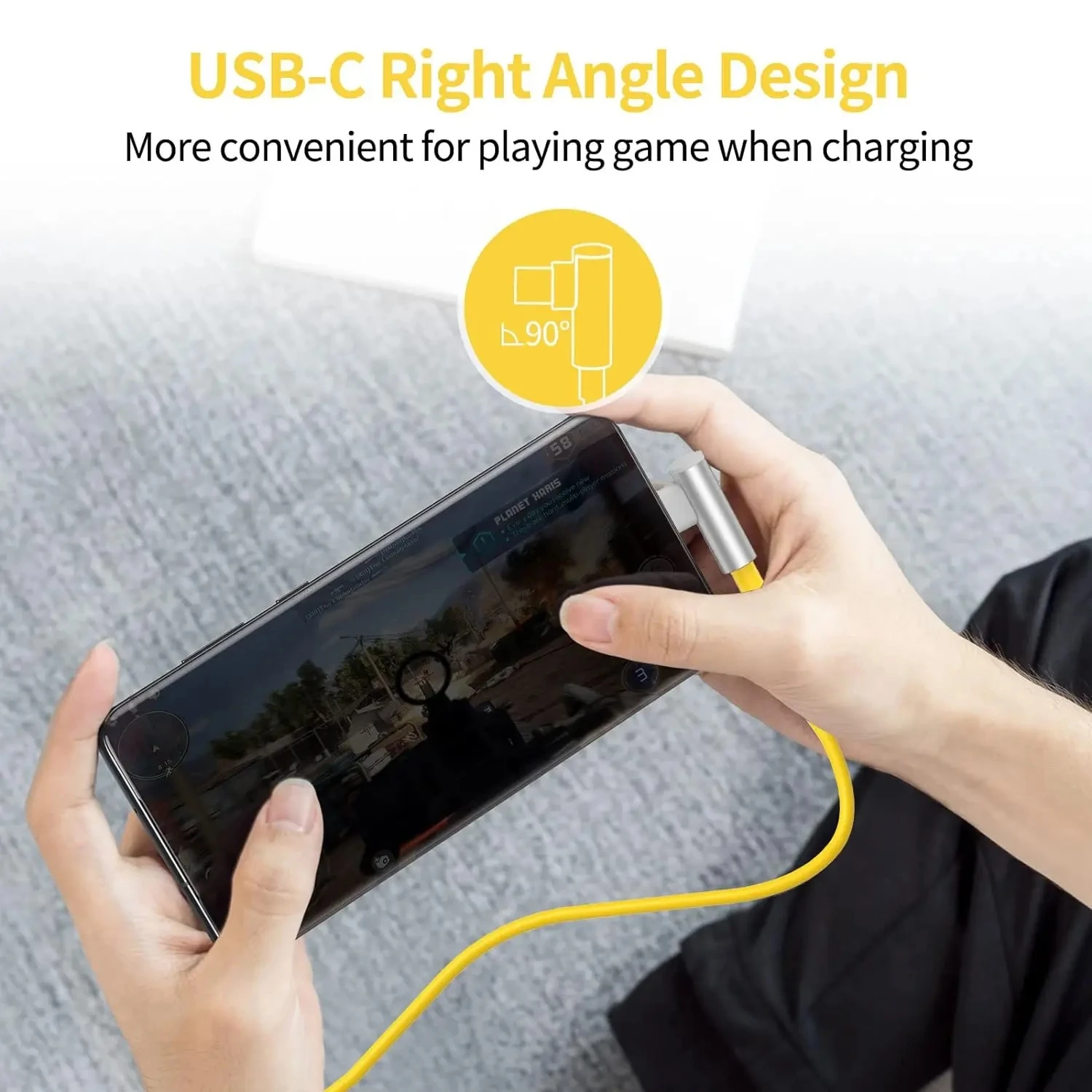Cable tipo C de 90 grados, codo 6A, 67W, 90W, 120W, Cable de carga ultrarrápida para Xiaomi 10 11 Lite 12X 13 14 15 Redmi Note 12 POCO X5 - imagen 4