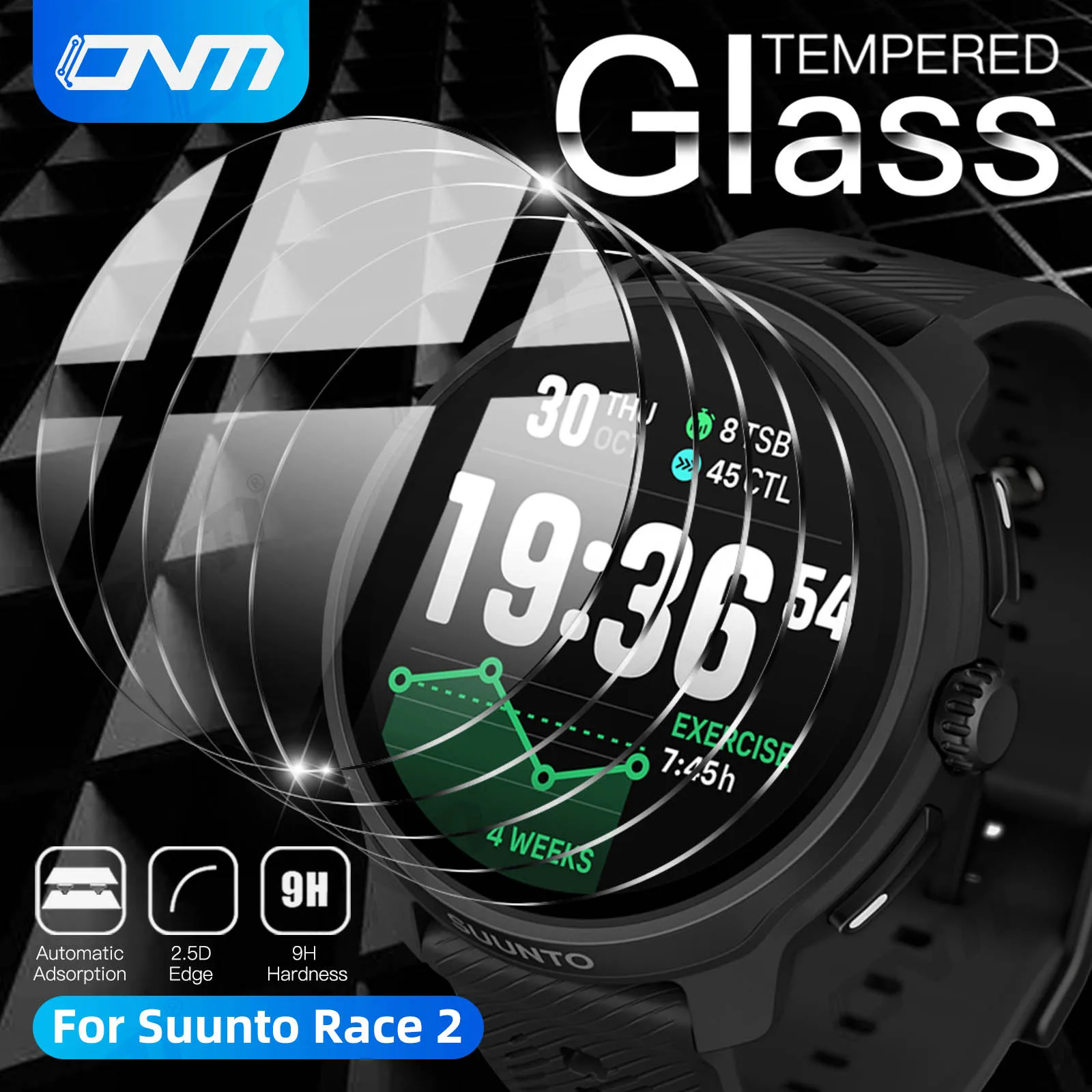 Vidrio templado Premium 9H para reloj inteligente Suunto Race 2, película protectora de pantalla de vidrio HD transparente para accesorios Suunto Race 2