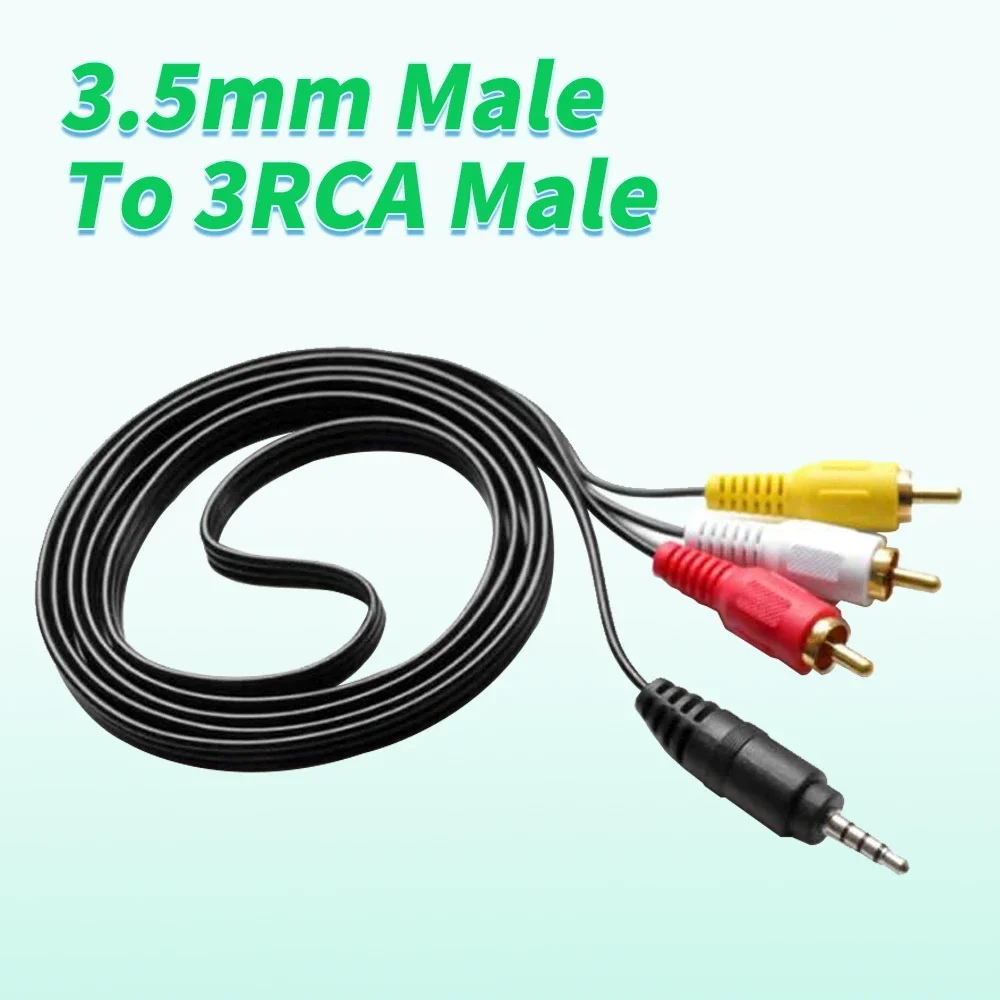 4 polos 3,5 Jack 3,5mm 3,5mm macho a 3RCA macho Cable de Audio y vídeo 5 pies 1,5 m 3 RCA AV Cable para DVD CD ordenador sonido altavoz coche