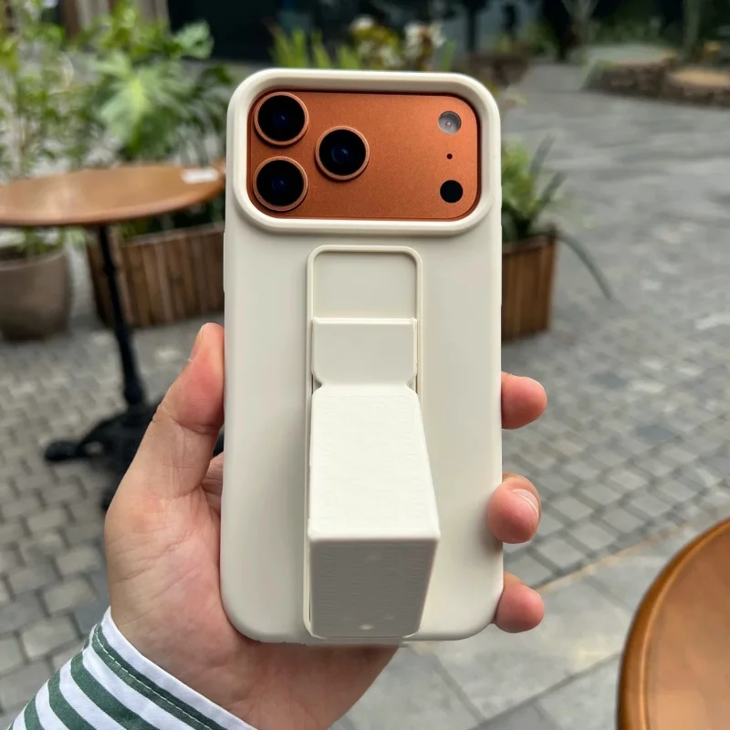 Funda plegable de Color caramelo con soporte líquido Original para iPhone 17 Air 16 15 14 Plus 13 12 11 Pro Max, cubierta lisa a prueba de golpes - imagen 3