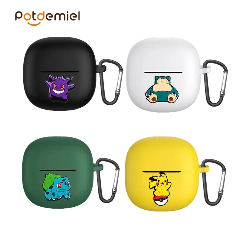 Para Redmi Buds 6 Lite Potdemiel Pokemon funda para auriculares funda de silicona auriculares inalámbricos caja de carga carcasa protectora con gancho