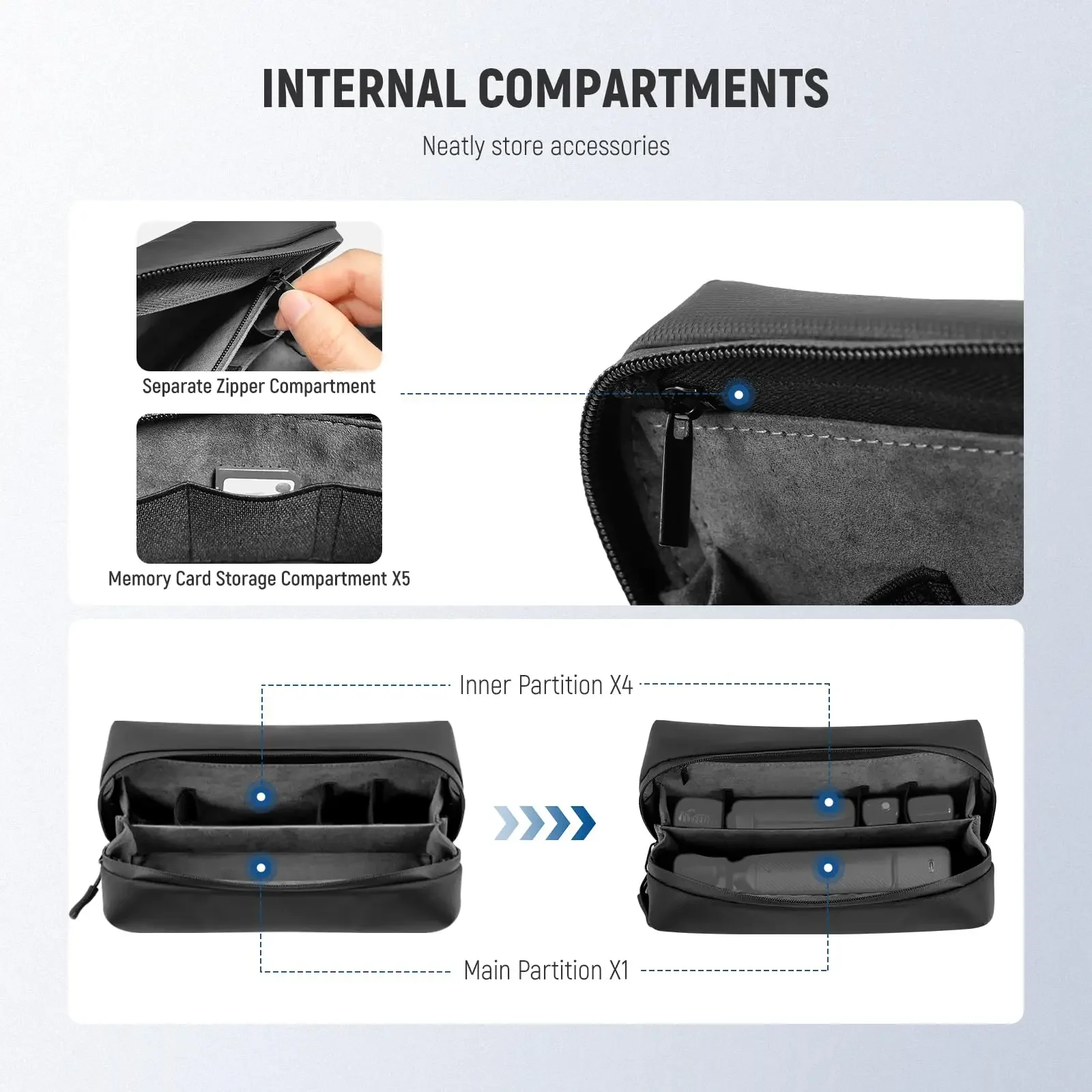 NEEWER-Bolsa de transporte portátil para Osmo Pocket 3, funda protectora a prueba de polvo, absorbente de golpes, resistente a los arañazos - imagen 5