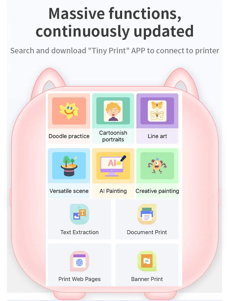 Mini impresora térmica para fotos, etiqueta autoadhesiva para notas de estudio, preguntas incorrectas con Cable USB, Bluetooth, múltiples fuentes, BT - imagen 5