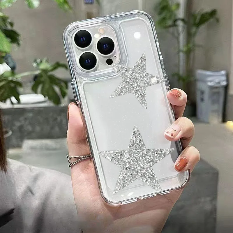 Funda de teléfono transparente y suave con estrella plateada para Xiaomi 14T Pro, funda de silicona TPU a prueba de golpes para Xiaomi Mi 11 Lite 5G 14 13 13T 12 12T - imagen 5