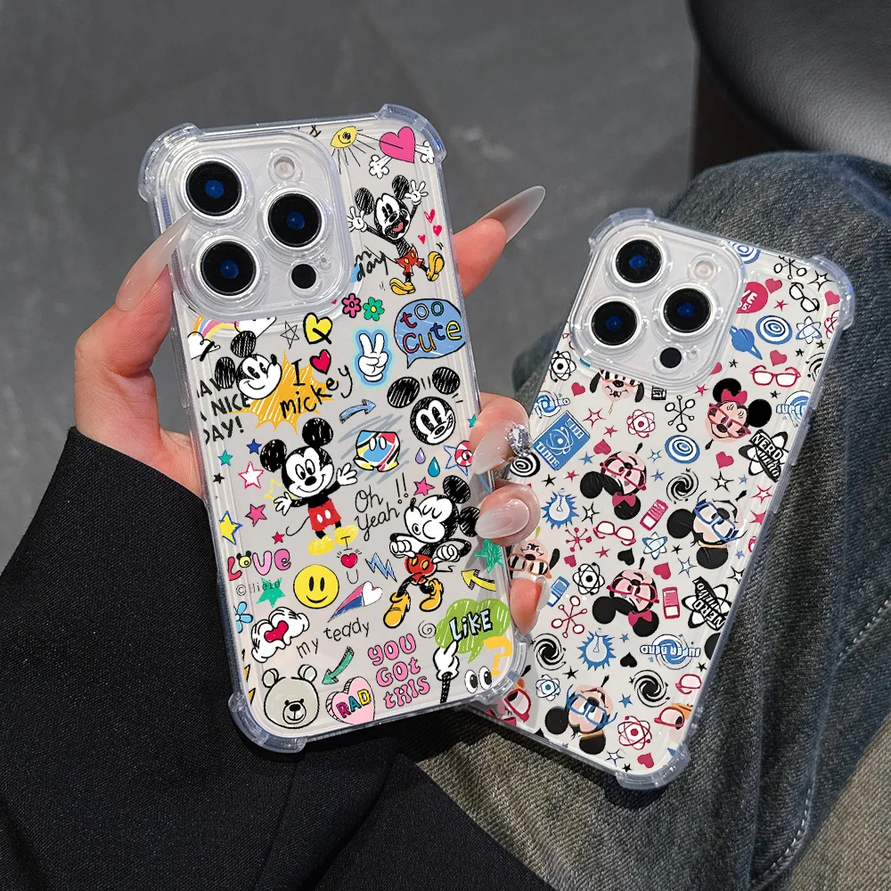 Graffiti Mickey Mickey funda de teléfono para Samsung A12 A14 A15 A22 A23 A24 A25 A32 A34 A35 A52 A53 A54 A55 A73 5G cubierta transparente