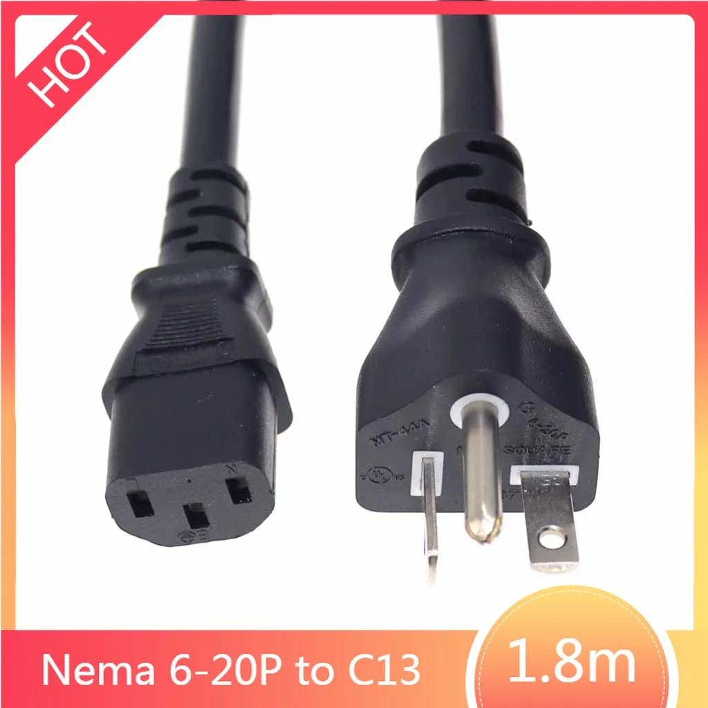Cable de alimentación Nema 6-20P a IEC320 C13 SJT, 3X14AWG (15A 250V) 6ft/1,8 m, cable de extensión de alimentación para PDU UPS