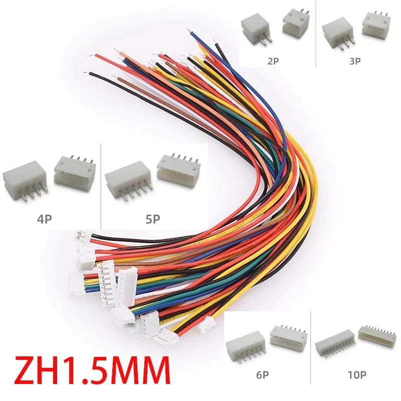 Conector hembra y macho con Cable, 10/20/30cm, SH1.0, JST1.25, ZH1.5, PH2.0, XH2.54, 2/3/4/5/6/7/8/9/10P - imagen 4