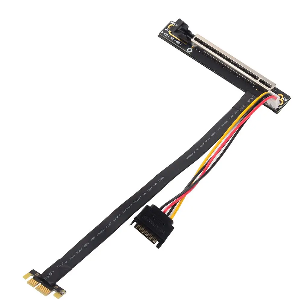 PCIe 3,0 1x a 16x Cable de extensión de tarjeta vertical plegable de 90 grados PCI-E x1 x16 Cable GPU para tarjetas de minería NVIDIA AMD Bitcoin - imagen 3