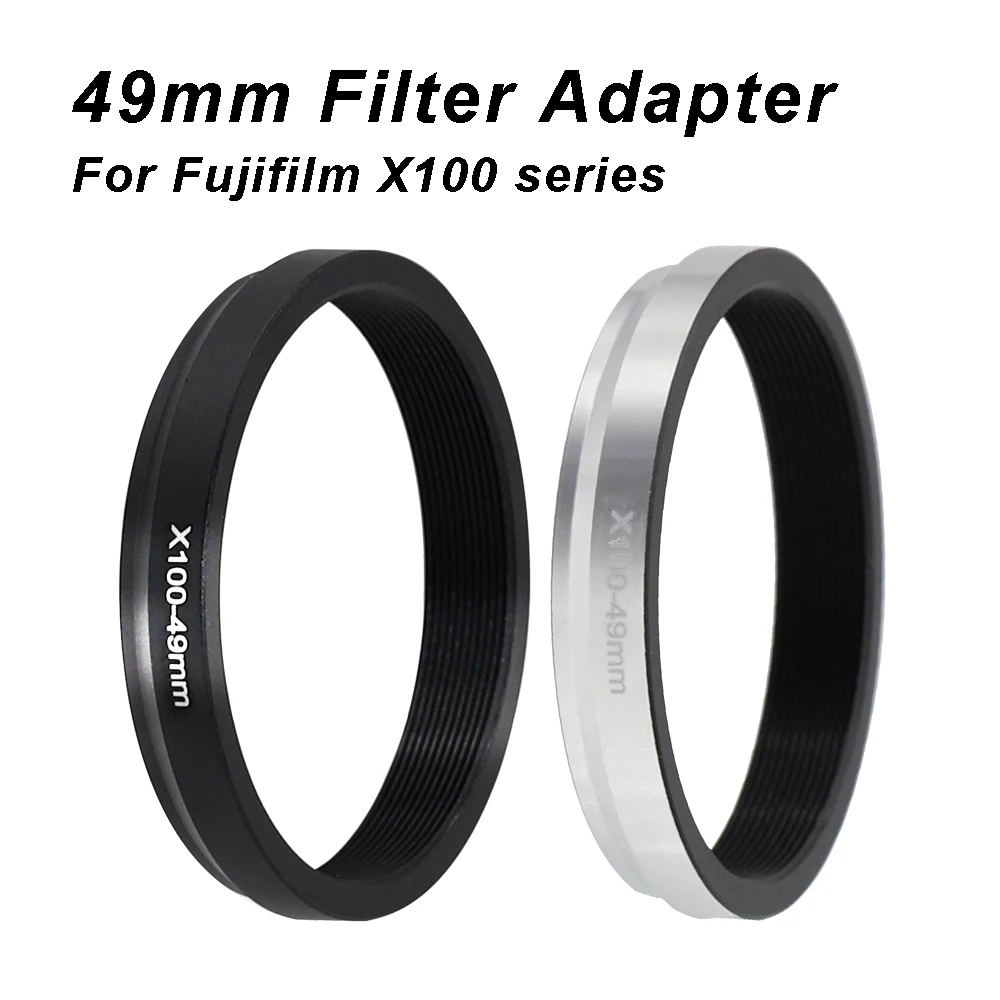 Anillo adaptador de filtro de 49mm para cámara serie Fujifilm X100 X100S X100T X100F X100V X100VI aleación de aluminio negro/plata