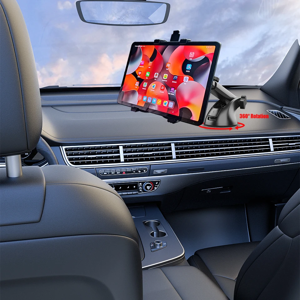 Soporte para tableta y coche para iPad Air 1 2 Mini 2 3 4 Pro10.5, soporte Universal para salpicadero de parabrisas para coche para Samsung Tab de 7-13 pulgadas - imagen 2