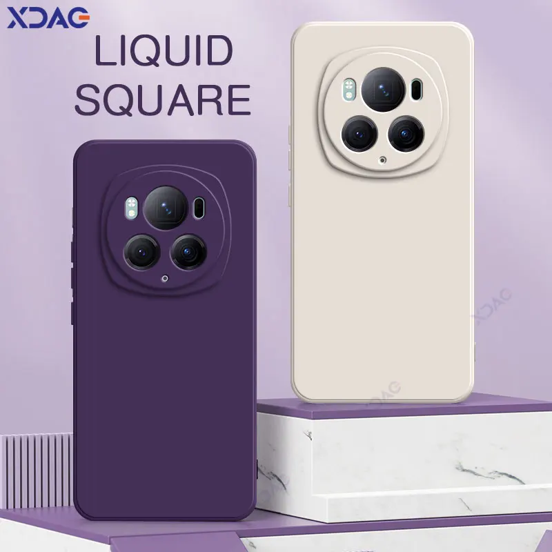 Fundas cuadradas de silicona líquida para teléfono Honor Magic 6 Pro Ultimate 5G Global, funda protectora trasera suave para cámara Magic6 6Pro - imagen 2