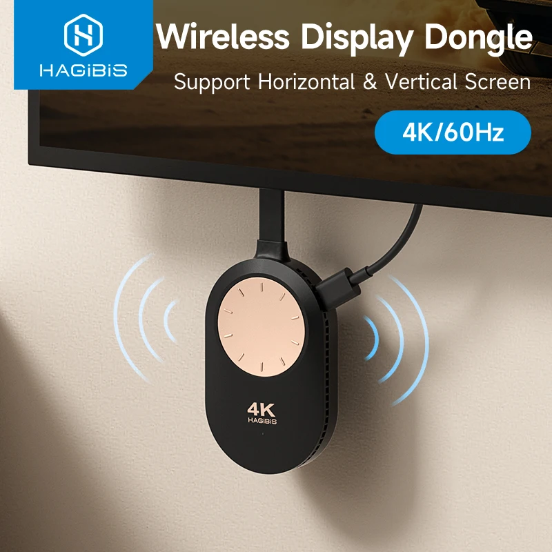 Hagibis-adaptador Dongle de pantalla Compatible con HDMI, extensor inalámbrico 4K @ 60Hz para ordenador portátil, PC, Smartphone, HDTV, proyector iOS - imagen 2