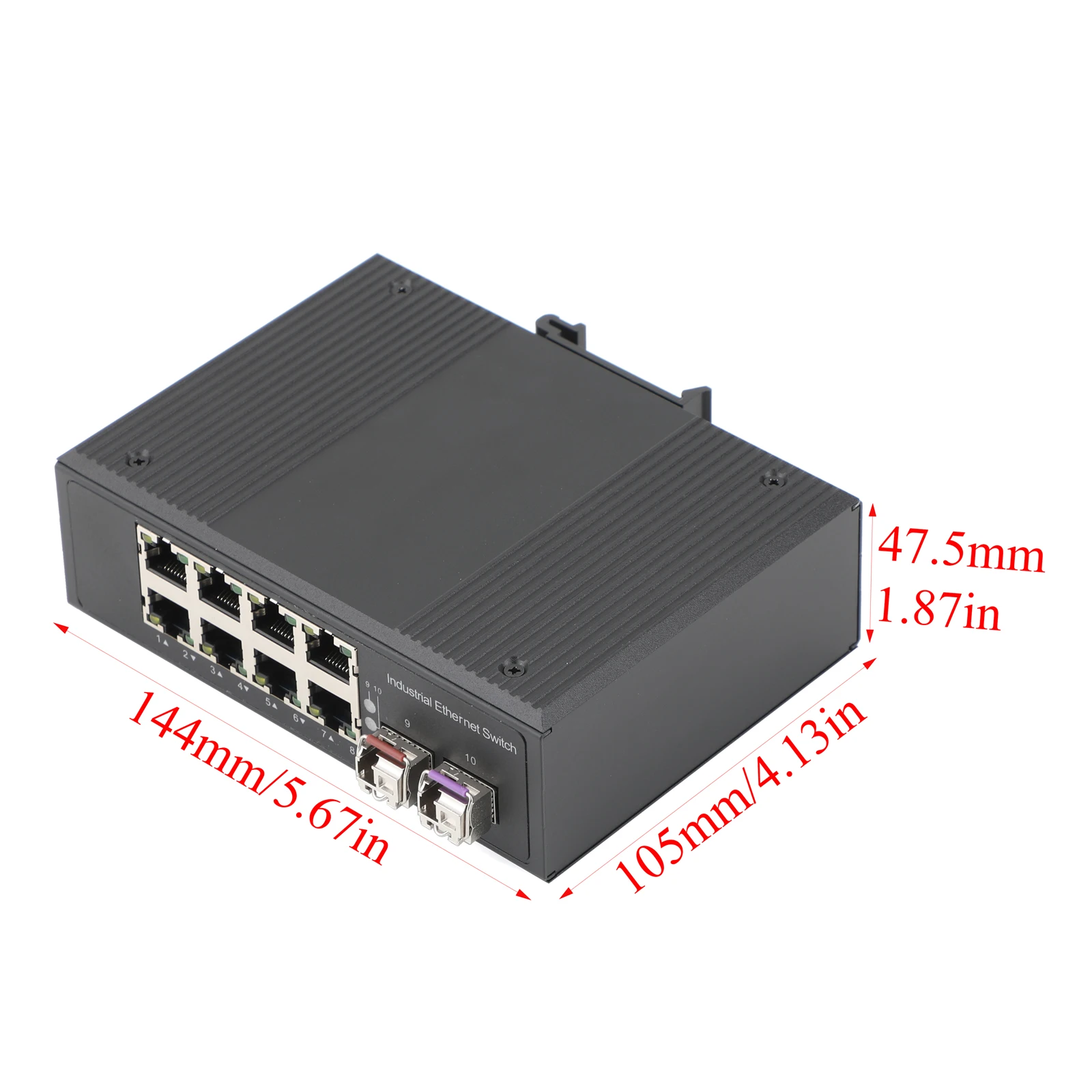 Transceptor industrial Gigabit SFP, 2 puertos a 8 POE, interruptor de fibra óptica de 10/100/1000M con módulos de 550M, 2KM y 3KM para red - imagen 5