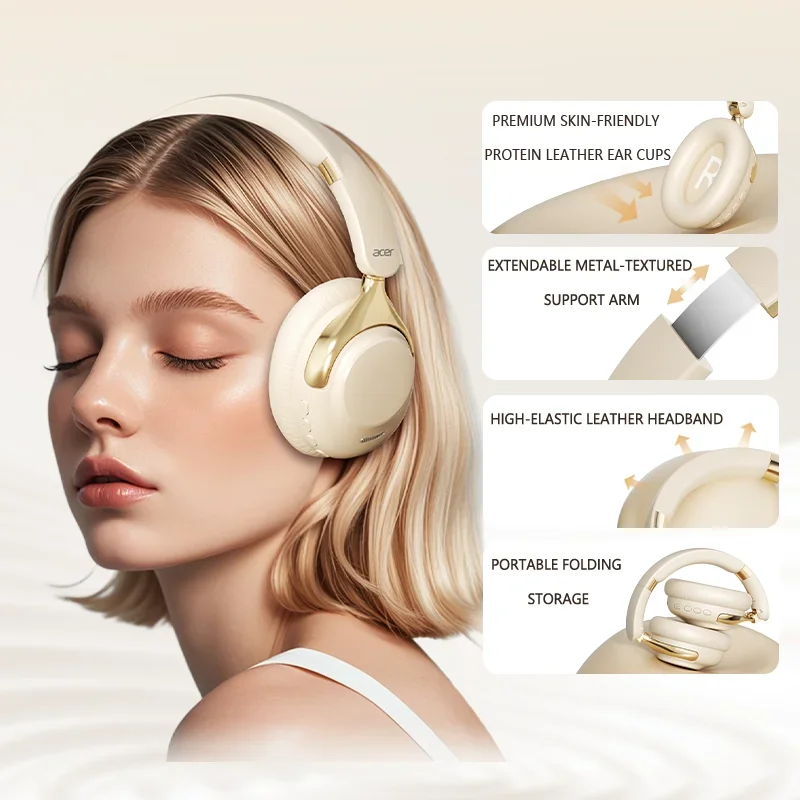 Auriculares inalámbricos Acer OHR524 ANC con micrófono HD 360 °   Reducción de ruido de los auriculares Bluetooth de los deportes del jugador de las auriculares del sonido envolvente - imagen 4