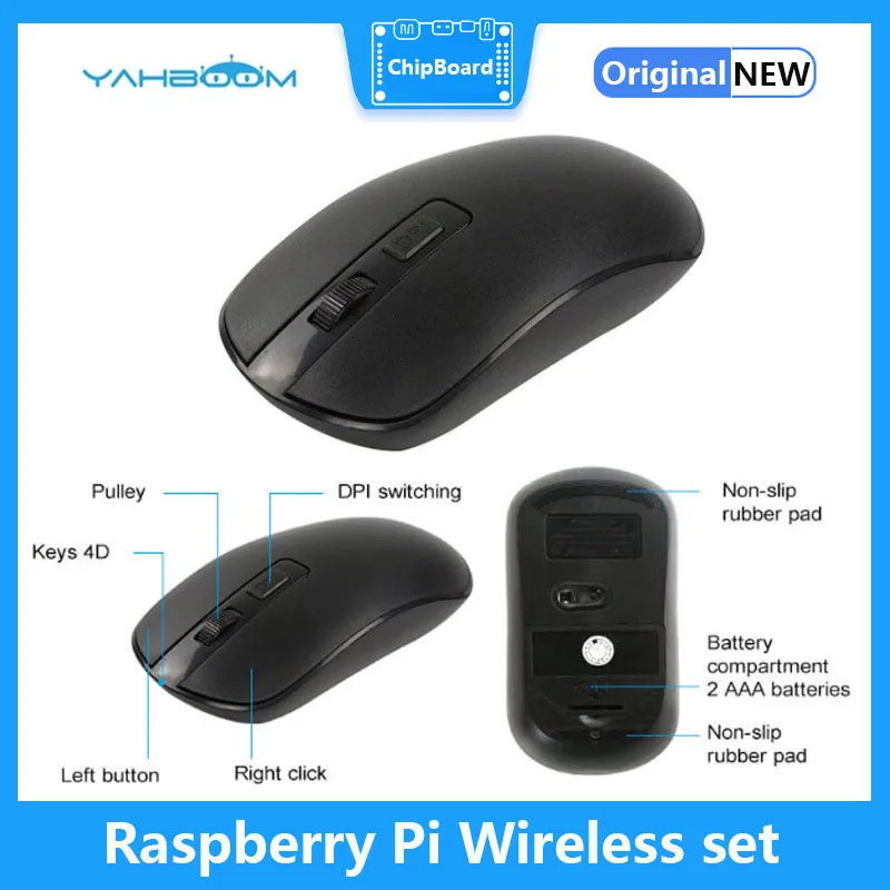 Juego de teclado y ratón inalámbricos 4B, Compatible con Raspberry Pi 5 Jetson NANO RDX-3, USB SIN controlador, 2,4G - imagen 5