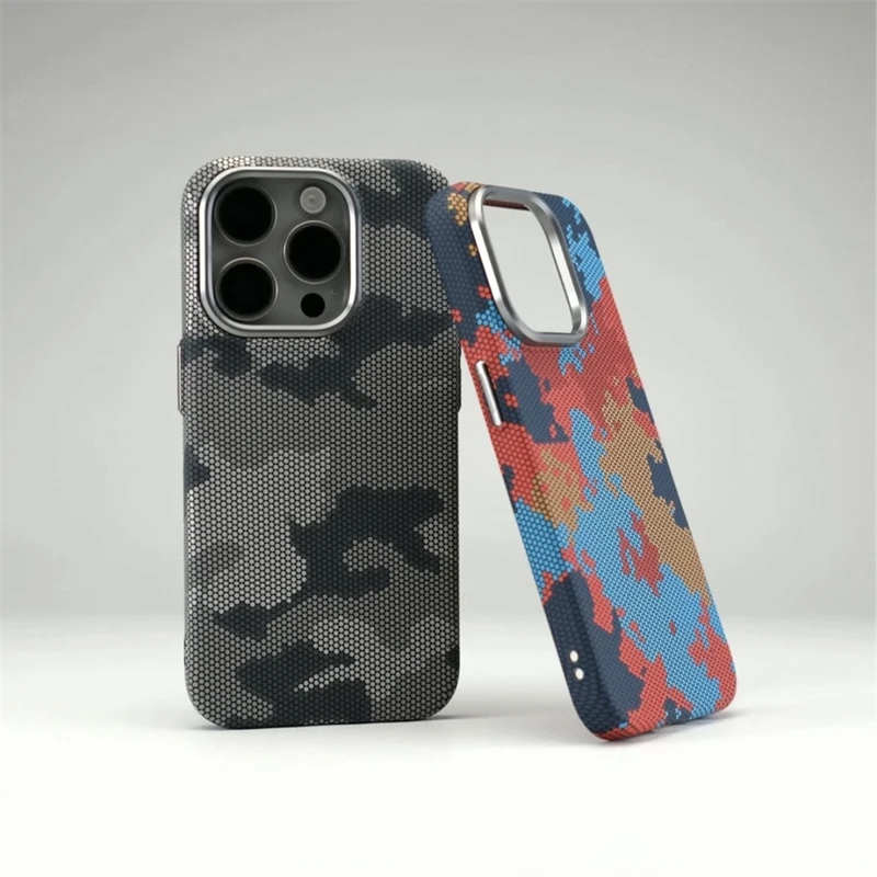 Funda de teléfono con relieve de grafiti de camuflaje para iPhone 17 16 15 14 13 Pro Max MagSafe lente de aleación de carga inalámbrica cubierta dura de PC mate - imagen 2