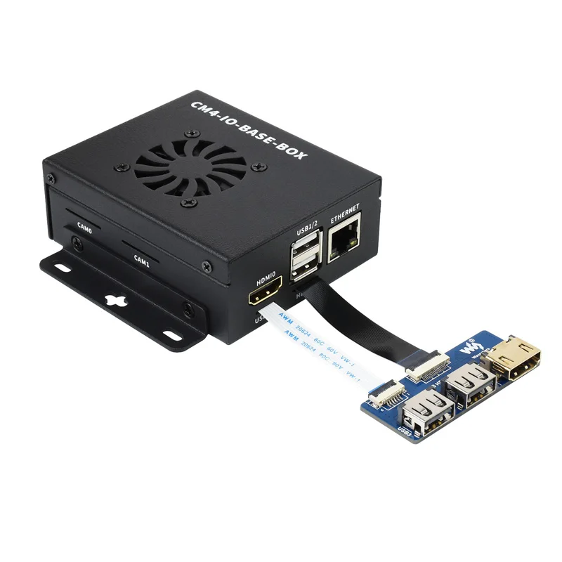 Placa Base Raspberry Pi CM4 IO con ventilador CSI DSI RTC, compatible con HDMI, USB RJ45, tarjeta SD Gigabit, puerto de ranura M.2, caja de Metal para CM4 - imagen 5