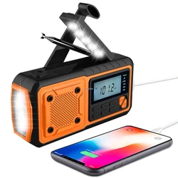 Radio Manivela Portátil FM/AM con Linterna Recargable y Alarma SOS