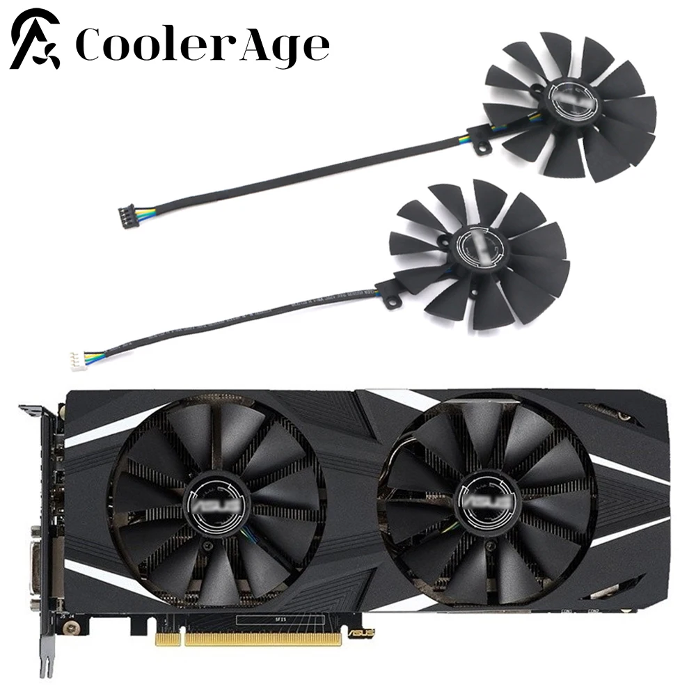 Para ASUS Dual GeForce RTX 2060 2070 2080 ventilador de tarjeta de vídeo T219215SH FDC10U12S9-C PLD09210S12H ventilador de refrigeración de tarjeta gráfica