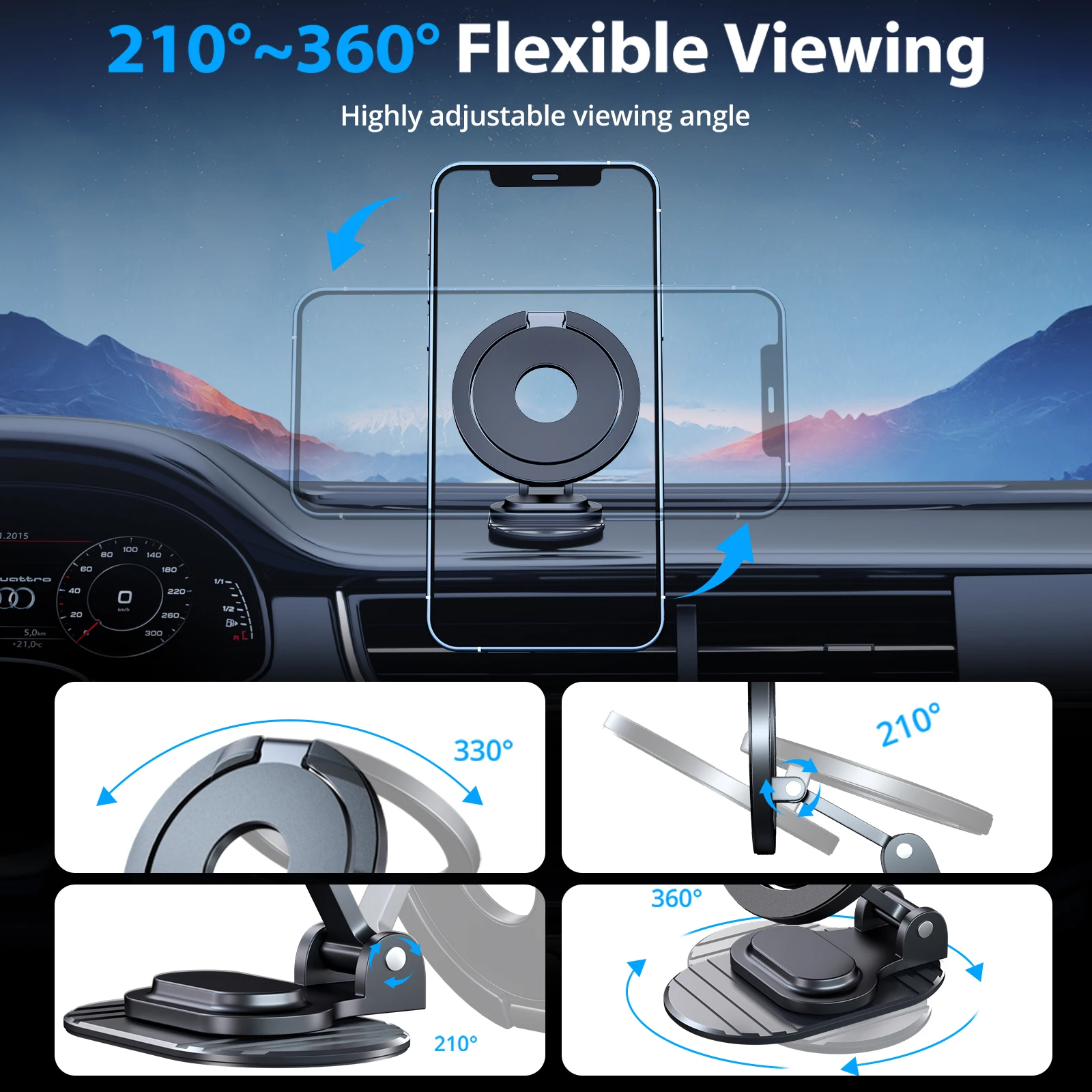 Soporte magnético para teléfono de coche soporte magnético para coche GPS soporte móvil en soporte para coche para iPhone 15 14 13 12 Macsafe Samsung Xiaomi - imagen 2