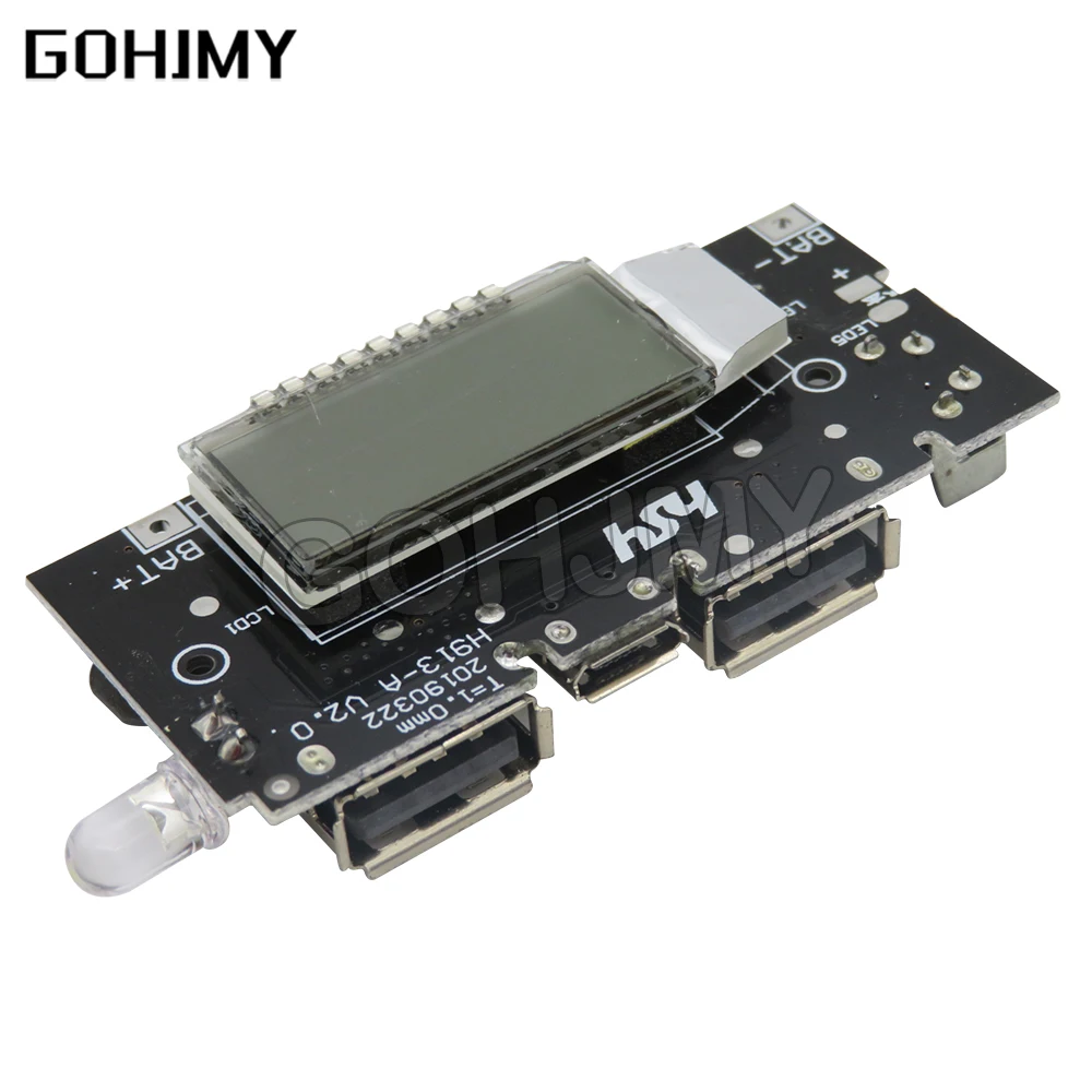 Nuevo cargador de batería 18650, módulo de alimentación PCB, USB Dual 5V 1A 2.1A, accesorios para banco de energía móvil para teléfono, placa de módulo LCD LED DIY