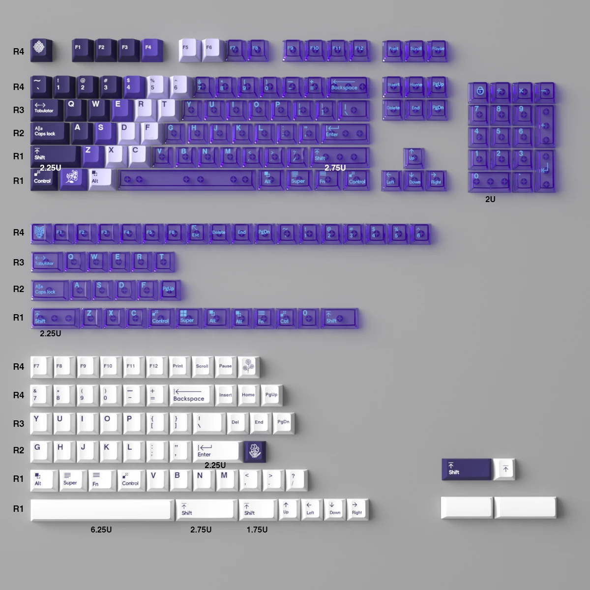 Purple 208 Keycaps