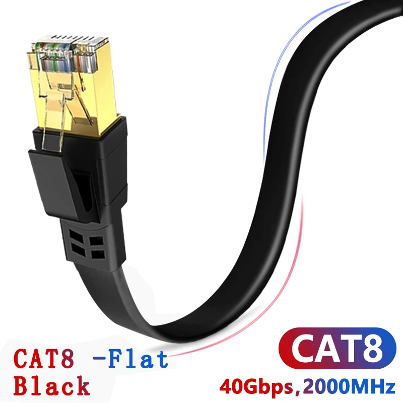 Cat 8 Flat-Black