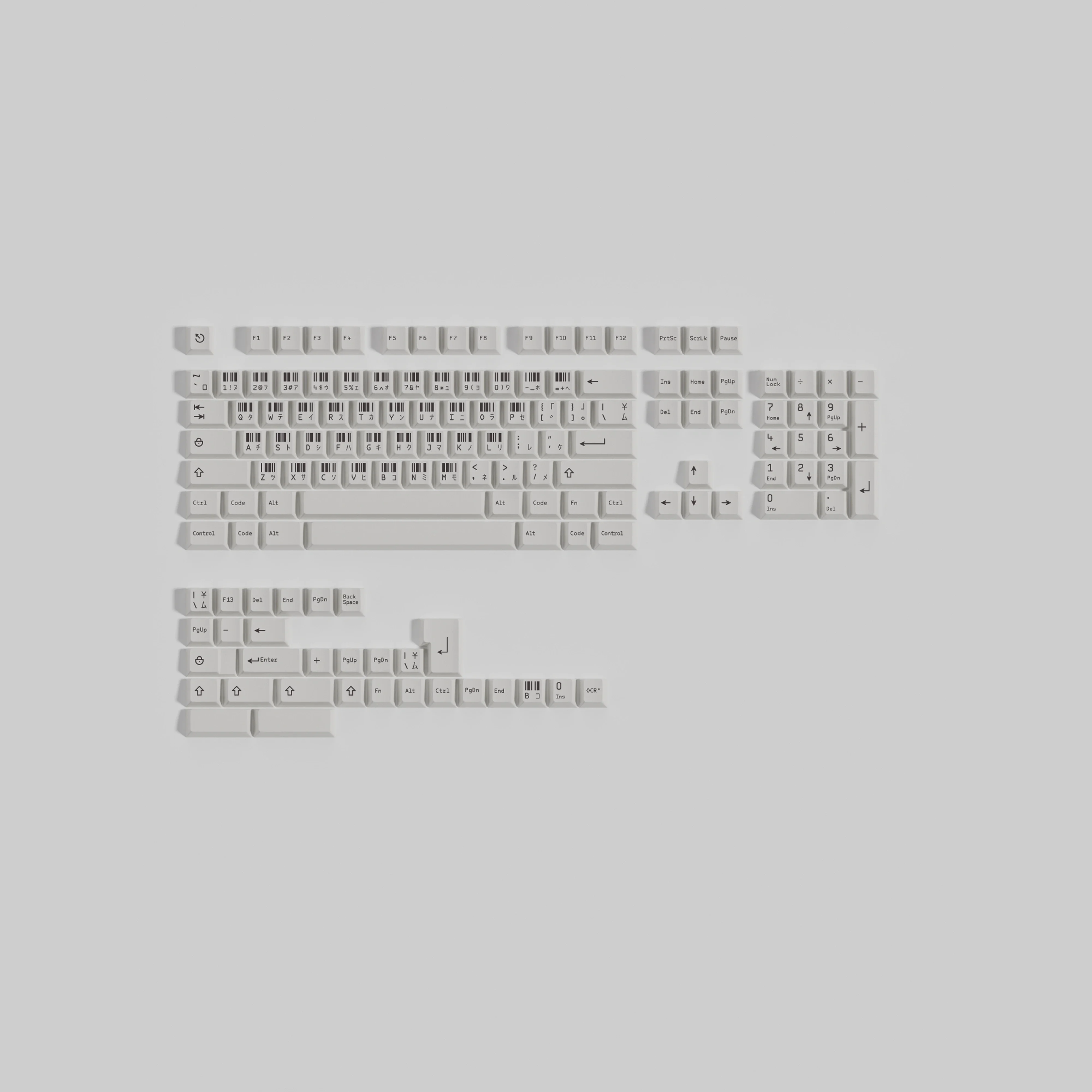 Juego de teclas DMK OCR, teclas subcama de tinte PBT, perfil de cereza, teclas a prueba de luz para Alice Wooting, barra espaciadora dividida doble B, 1 Juego - imagen 3