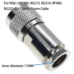 Abrazadera Conector Macho N Cable Coaxial RG8 LMR400 Directo