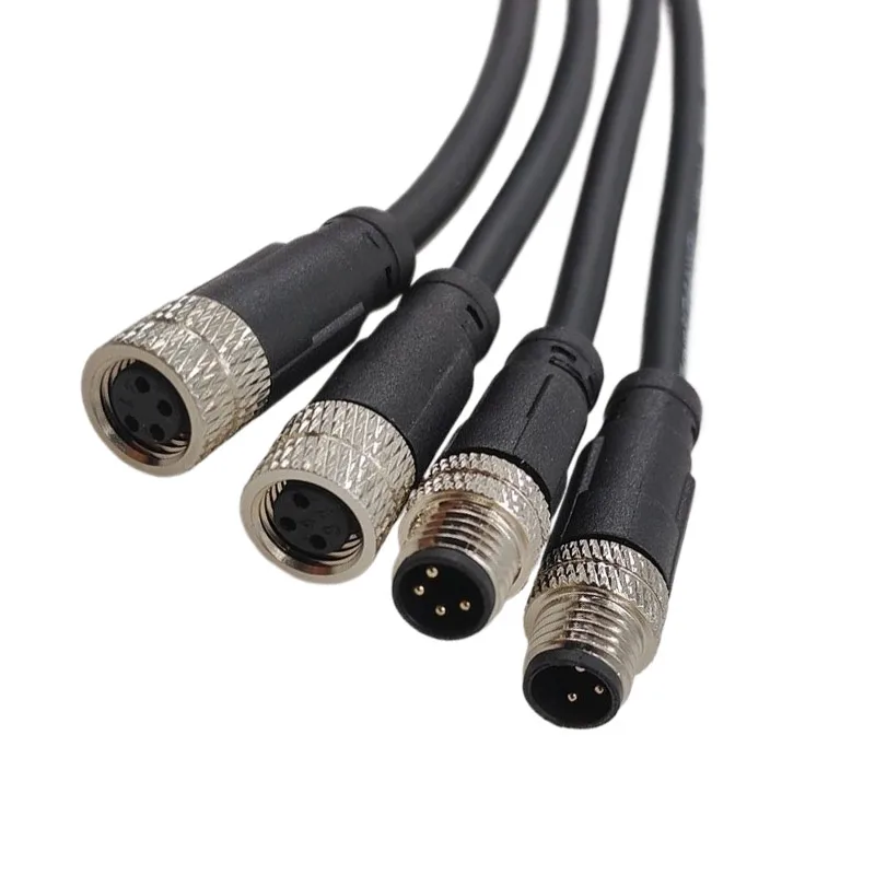 Cable Sensor M8 5 Pines 90° Impermeable Macho-Hembra - imagen 2