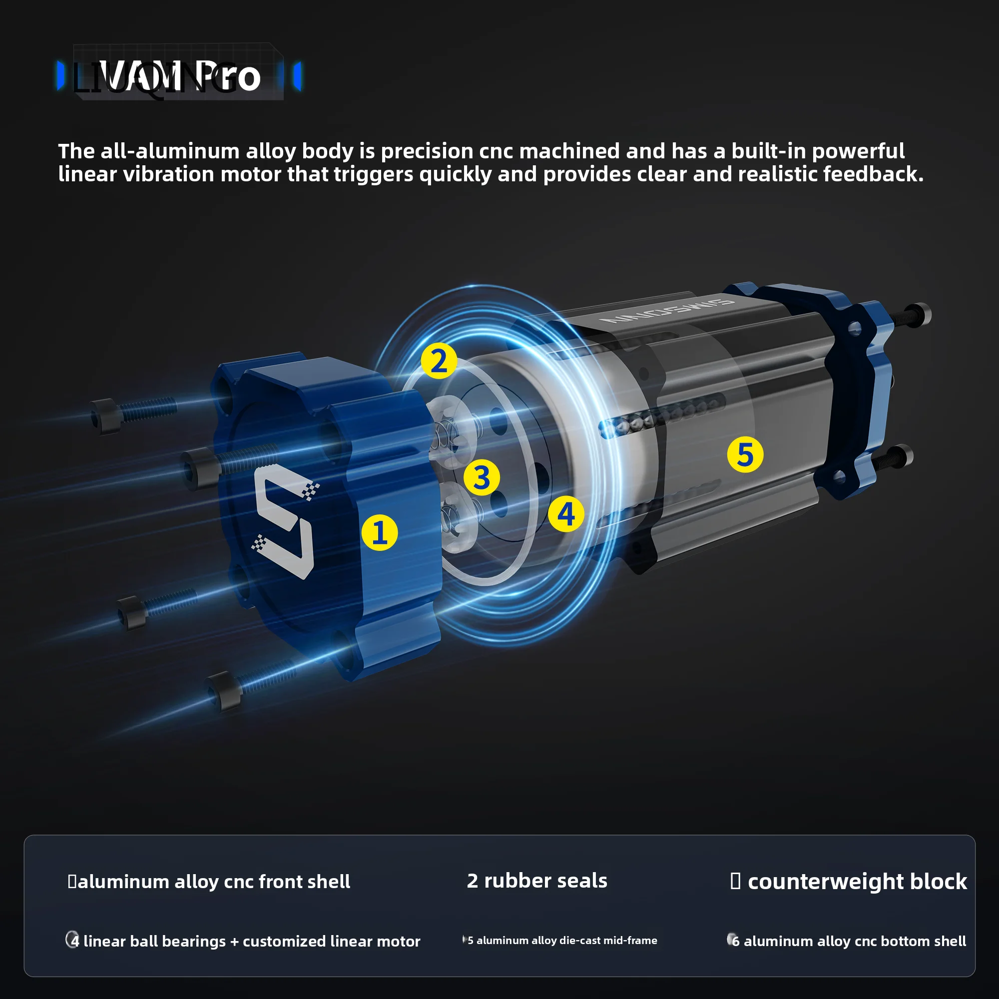 Simsonn 3 uds VAM-3 Motor de vibración giratorio ligero 8500RPM comentarios de vibración Compatible con pedales Plus X simulación de carreras - imagen 4