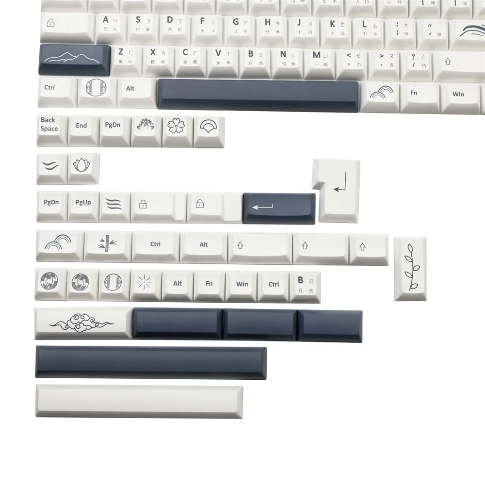 142 teclas personalizadas Lotus Keycap KCA perfil tinte subcama negro blanco ISO Enter 1.5u 1.75u 2u 2.25u cambio para teclado mecánico - imagen 5