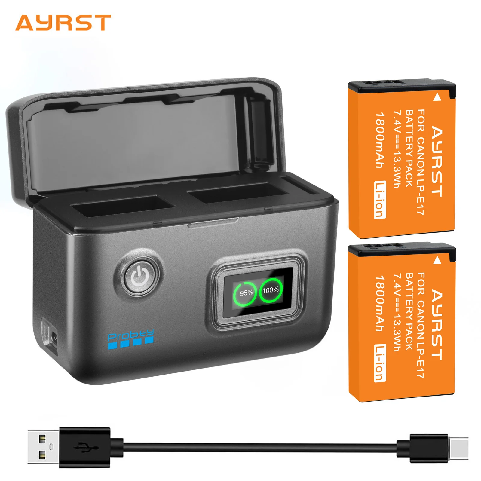 LP-E17 Batería de repuesto y cargador dual para Canon EOS R8, R10, R50, RP, 77D, 750D, 760D, 800D, 8000D, M6 II, M6, M5, M3