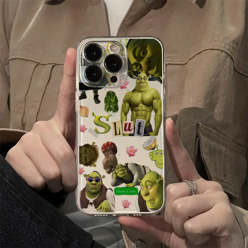 Funda de teléfono con dibujos divertidos Shreks para iPhone 16 15 14 13 12 11 Mini Pro Max X XR XSMax 7 8 Plus SE20 Funda transparente - imagen 4