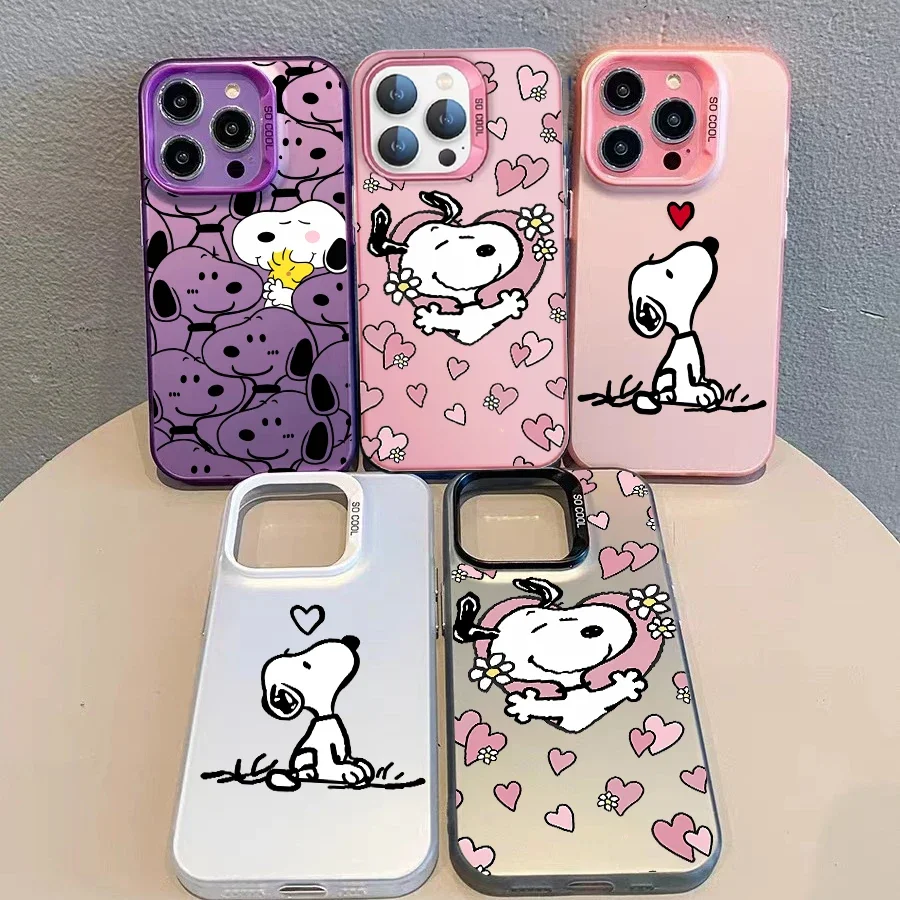 Bonita funda de teléfono rosa Snoopy Y2K para Infinix Note 50 Pro Plus 30 40 Pro Hot 50 40i Smart 10 Plus 9 8 funda mate láser antigolpes