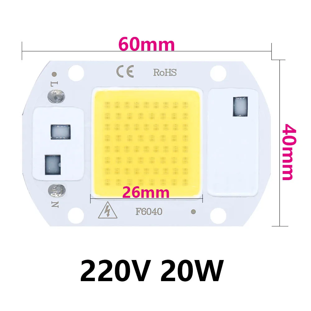 Bombilla LED COB Chip 50W 30W 20W 10W cuentas 220-240V No necesita controlador para reflector interior exterior módulo Led de retroiluminación CoolWhite - imagen 4