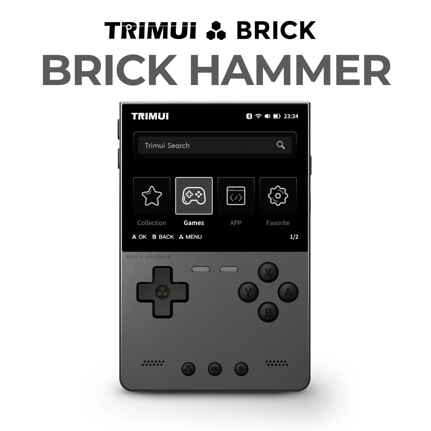 Trimui Brick Hammer Consola portátil retro IPS de 3,2", 1024 × 768, 3000 mAh, cuerpo de metal, código abierto, regalo de juegos clásicos