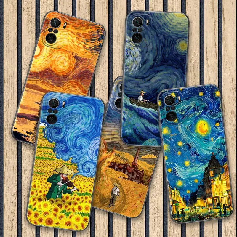 Funda divertida de Van Gogh Cafe Terrace Starry Poco F6 Pro, para Xiaomi Poco X3, NFC, X6, X4, X5, 5G, M4, M5, F3, F4, F5, 14, 13T Pro