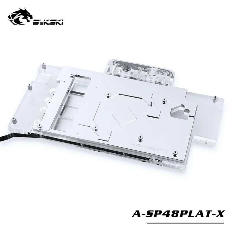 BYKSKI Bloque de agua para uso en Sapphire Nitro + Radeon RX470/480 (11260-07)/tarjeta gráfica de cubierta completa, bloque de tarjeta de vídeo, luz RGB - imagen 3